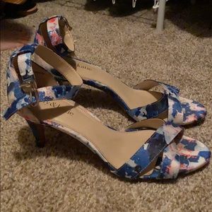 Blue and Pink Floral Heels
